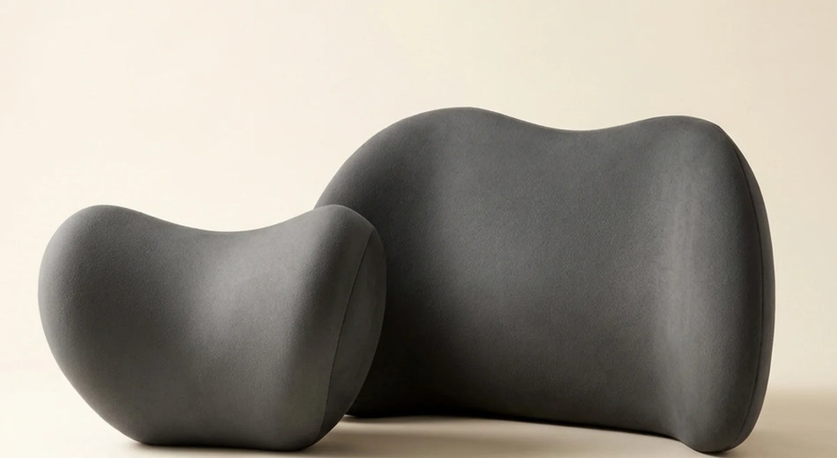 Neck pillow and lumbar pillow side by side